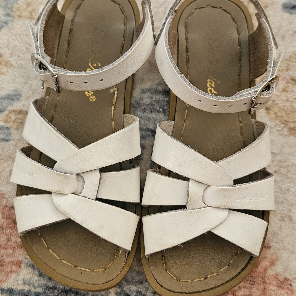 White with Woven Straps